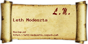 Leth Modeszta névjegykártya